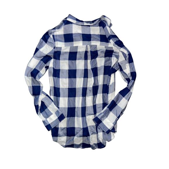 Tinsel Hattie Checker plaid flannel long-sleeve shirt SZ Medium Western Cowgirl - Picture 2 of 3